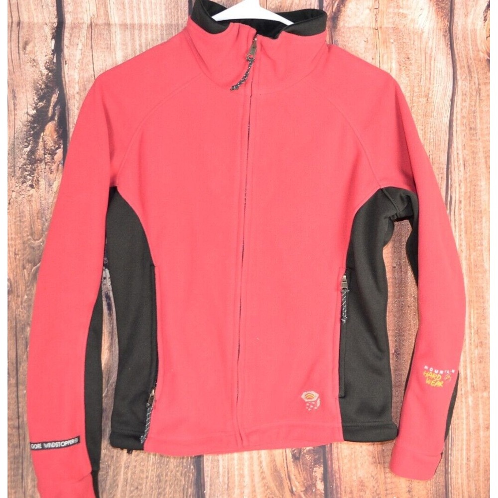 Mountain Hardware Red Black Gore Windstopper Full Zip Jacket Size 6